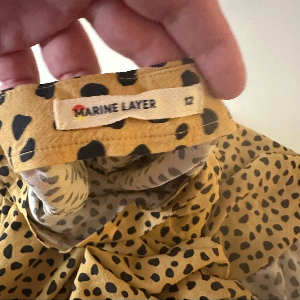Marine Layer Cheetah/Leopard Print‎ Tencel/Lyocell Rayon Blend Midi Skirt 12